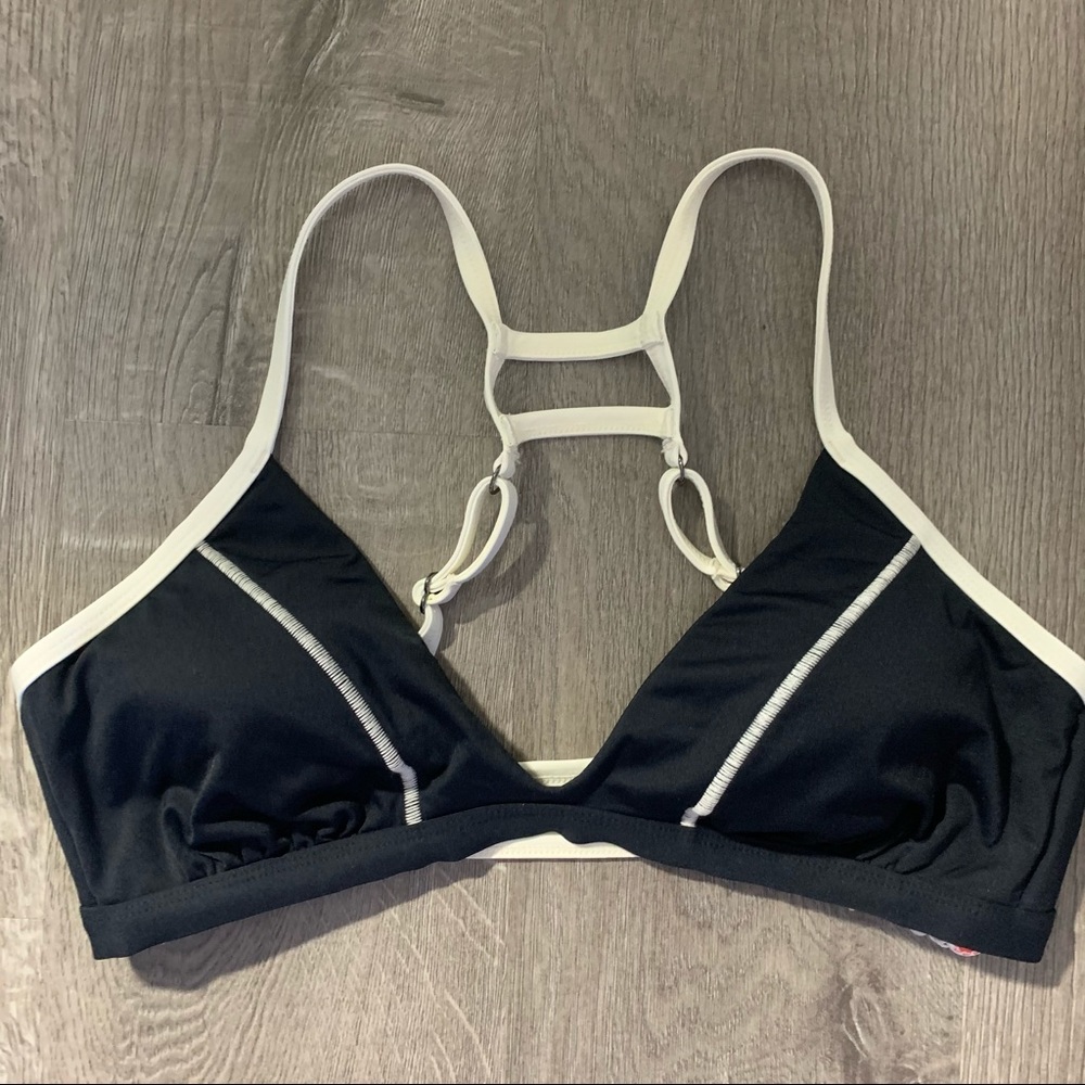 NWT Swim Systems “Gidget” Bralette Bikini Top D Cup – Supportive Black Swimwear
